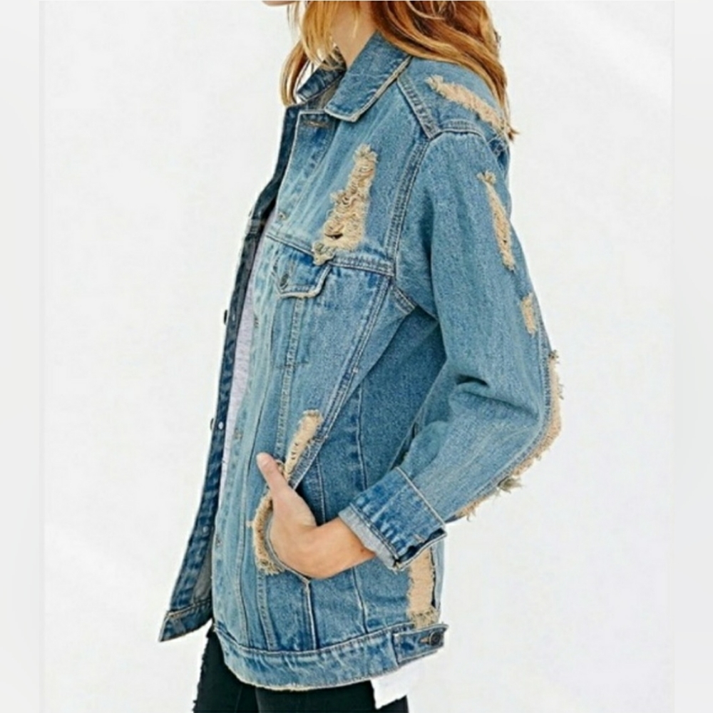 Courtshop BDG Distressed Oversized Denim Jacket - S